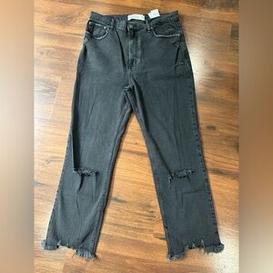 Abercrombie Ultra High Rise Ankle Straight Jeans washed black Sz 8 (29)